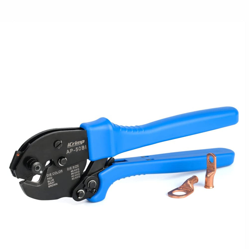 [AUSTRALIA] - iCrimp AP-50BI Battery Cable Ring Terminal Crimper for 8, 6, 4, 2AWG Copper Cable Lugs, Heavy Duty Wire Lugs and Battery Cable Ends 
