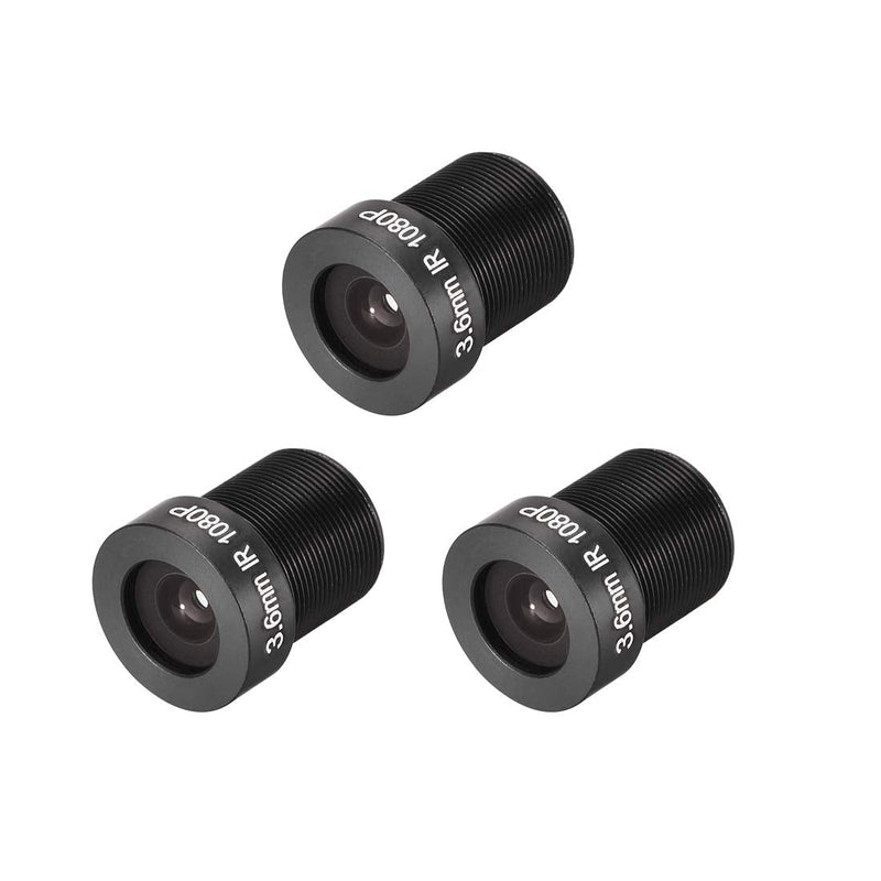 uxcell 3 Pcs CCTV Camera Lens 3.6mm Focal Length 1080P F2.0 1/3 Inch Wide Angle for CCD Camera