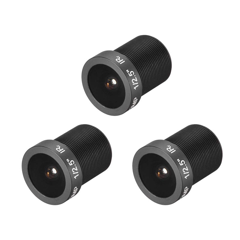 uxcell 3 Pcs CCTV Camera Lens 2.8mm Focal Length 3MP F2.0 1/2.5 Inch Wide Angle for CCD Camera
