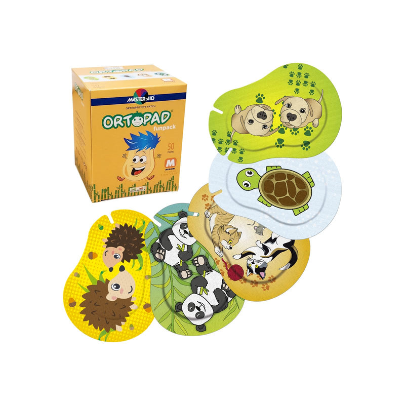 Ortopad® Bamboo Fun Pack Eye Patches, 50/Box (Medium Size, 2-4 yrs) Hedgehog Pack