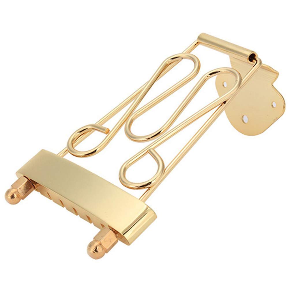 Artibetter 6 String Guitar Trapeze Tailpiece Bridge for Jazz Archtop Guitar-Golden