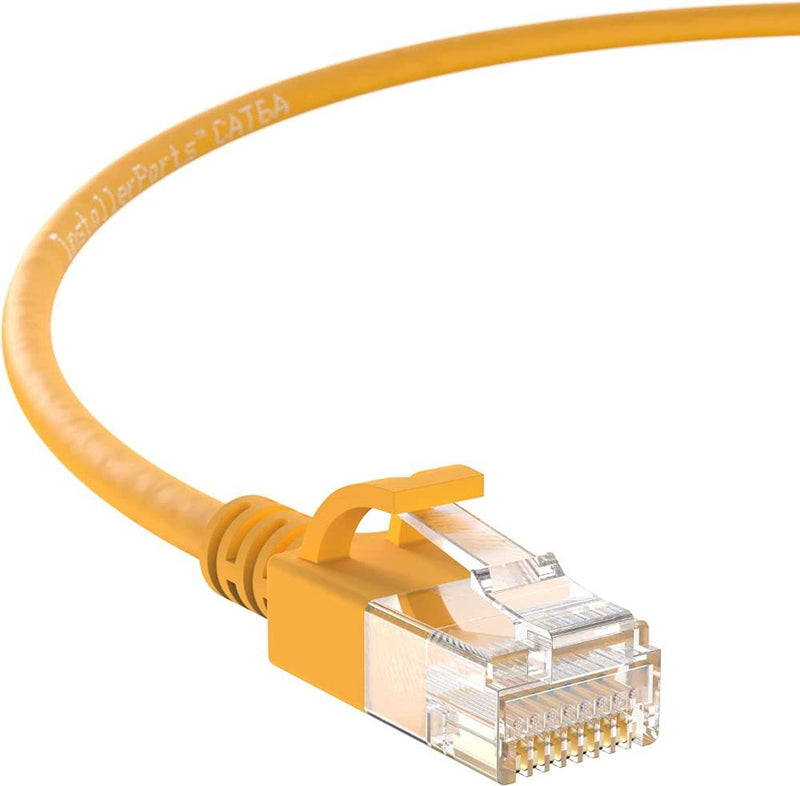InstallerParts Ethernet Cable CAT6A Slim Cable UTP Booted 10 FT (10 Pack) - Yellow - Professional Series - 10Gigabit/Sec Network/High Speed Internet Cable, 550MHZ, 28AWG 10 Feet (10 Pack)