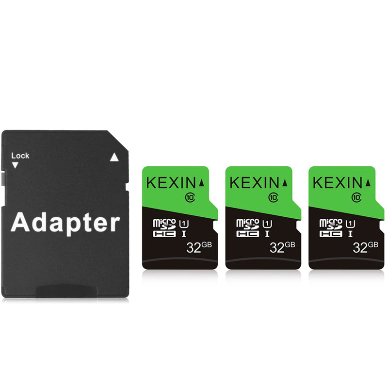 KEXIN 3 Pack 32GB Micro SD Card Memory Card MicroSDHC UHS-I Memory Cards Class 10 High Speed Card, C10, U1, 32 GB 3 Pack 1).3 x 32G