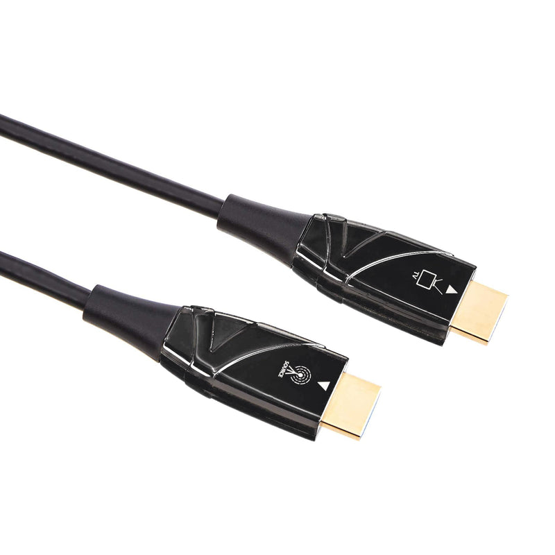 Amazon Basics HDMI Fiber Optic Cable with Gold Plated Connectors, 18Gbps High-Speed, 4K@60Hz, 2160p, 48-Bit Color, Ethernet Ready, 50 feet, Black