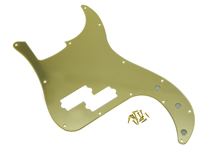 KAISH 13 Hole P Bass Style Pickguard PB Scratch Plate Bass Pickguard for USA/Mexico Precision P Bass Gold Mirror