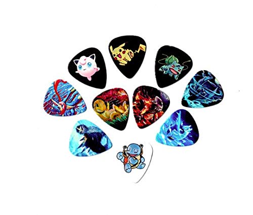 [AUSTRALIA] - Pokiemun Guitar Picks (10 medium picks in a packet) - Includes Pika'chu and many other cute characters 
