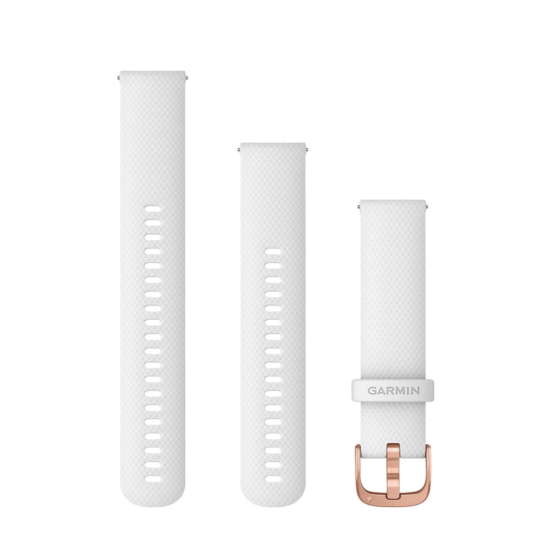 Garmin Quick Release Bands White Silicone Band with Rose Gold Hardware