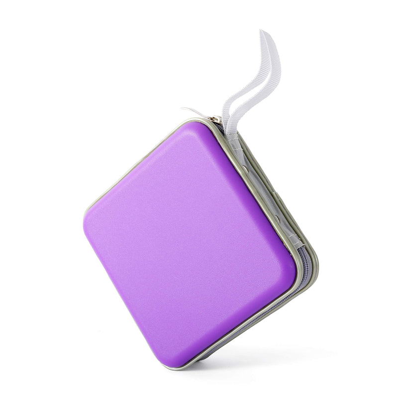 Durable DVD Case, Hard Plastic CD Storage for 30 CD Organizer, Small CD Case for Kids DVD Collection (Purple) 32 purple