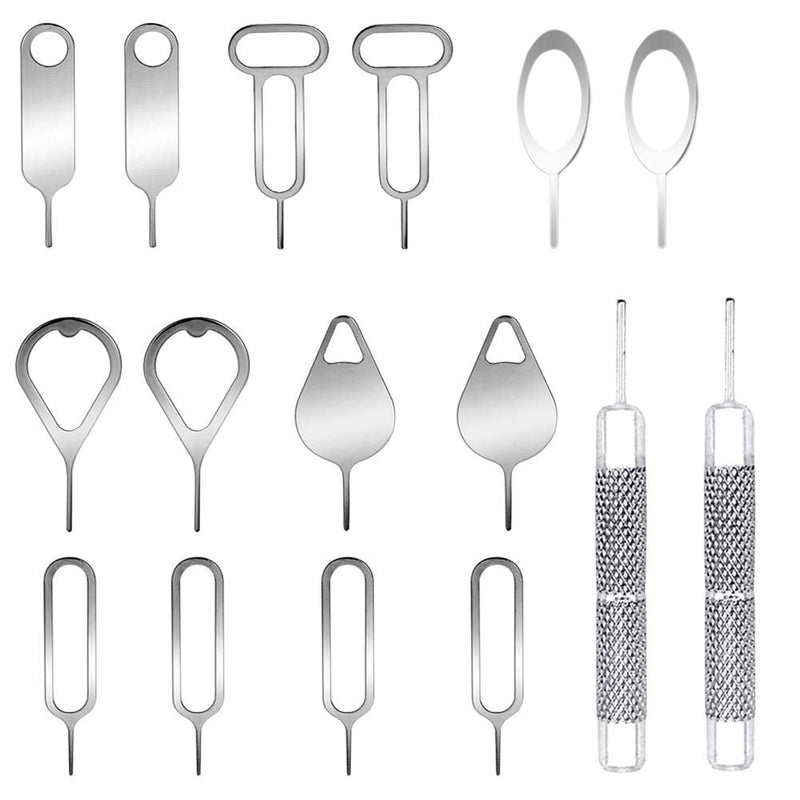 16 Pieces SIM Card Removal Openning Tool Tray Eject Pins Needle Opener Ejector Compatible with All iPhone Apple iPad HTC Samsung Galaxy Cell Phone Smartphone Watchchain Link Remover