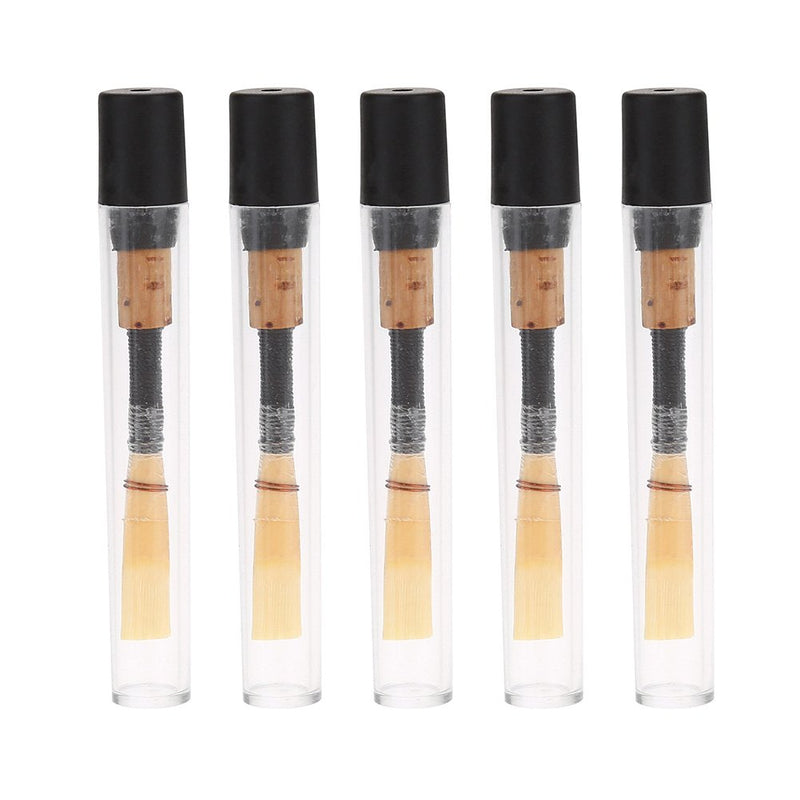 Oboe Reeds Cork Reed,Strength Medium Soft Hand made Oboe Reed with Plastic Case/Tube for Beginners Oboe Accessories (5Pc)