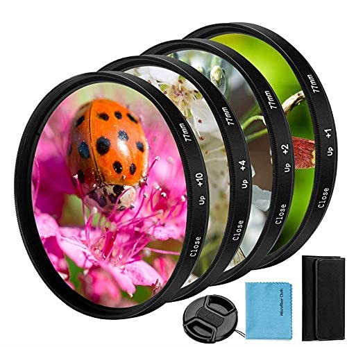 58mm Close-up Filter Kit 4 Pieces (+1,+2,+4,+10) Macro Filter Accessory Set with Pouch for Canon Nikon Sony Pentax Olympus Fuji DSLR Camera 58mm