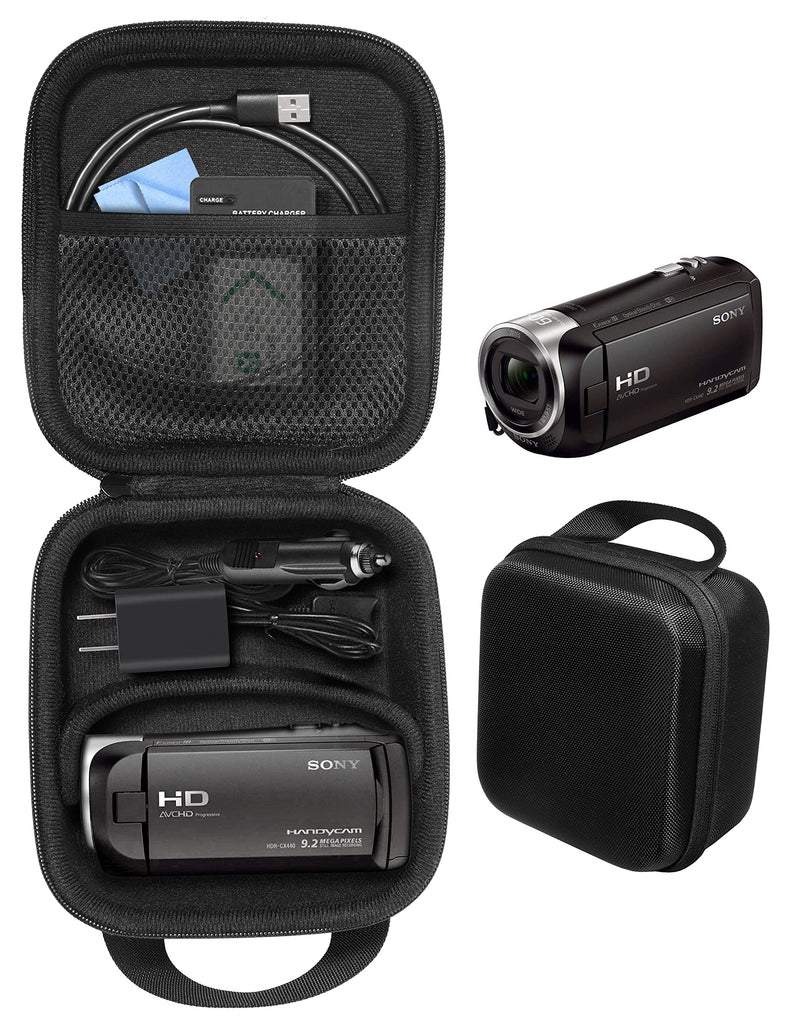 CaseSack Camcorder Case for Sony HD Video Recording HDRCX440, HDRCX405 Handycam; Canon VIXIA HF R800, Panasonic HC-V180K, Kimire HD Recorder, Sony HDRAZ1VR/W, SiOnyx Aurora Day/Night Action Camera Black