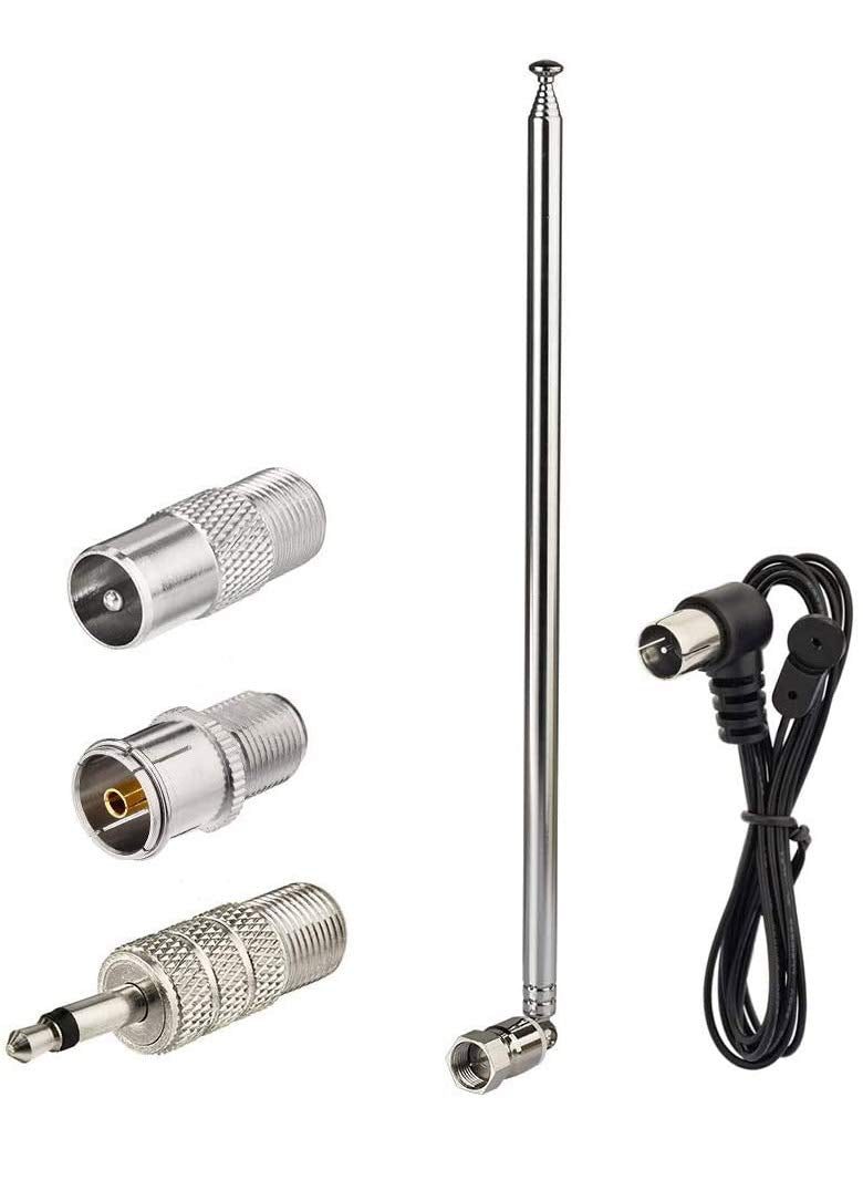 Superbat Telescopic FM Antenna for Stereo Receiver Indoor, FM Radio Antenna 75 Ohm UNBAL for Yamaha Onkyo Denon Table Top Home Theater Receiver Radio Receiver Antenna Tuner Telescopic FM Antenna kit