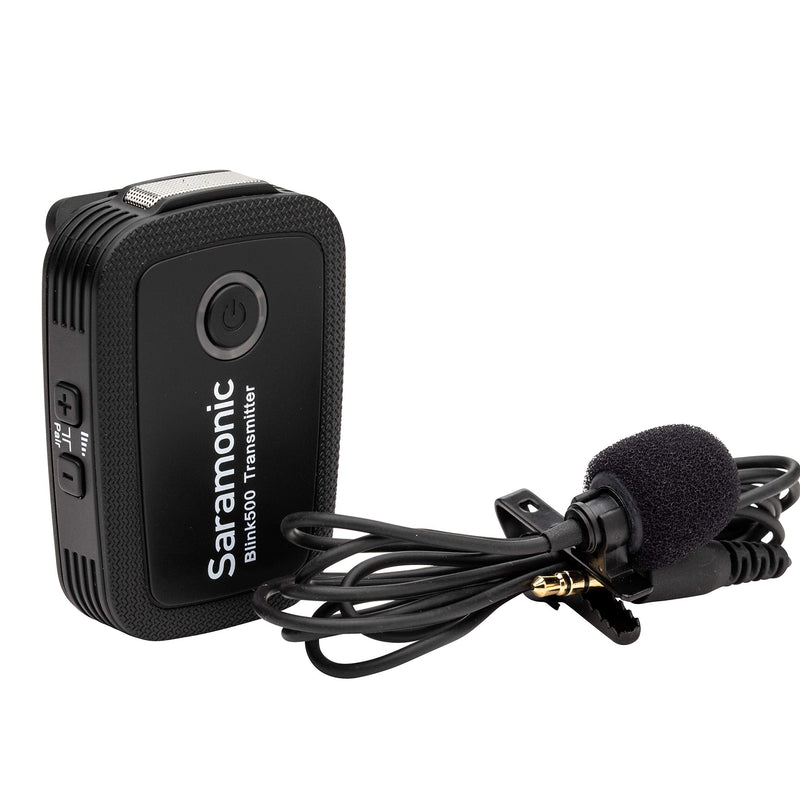 Saramonic 2.4 GHz Wireless Clip-On Transmitter w/Built-in Microphone & Lav for Blink 500 Receivers (BLINK500TX), Black