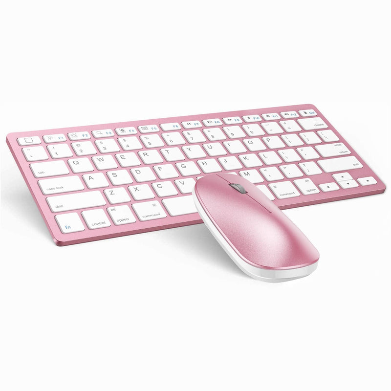 OMOTON Bluetooth Keyboard and Mouse for iPad (iPadOS 13 and Above), Wireless Keyboard and Mouse Compatible with iPad 10.2, iPad Pro 12.9/11.0, and Other Bluetooth Enabled Devices, Rose Gold