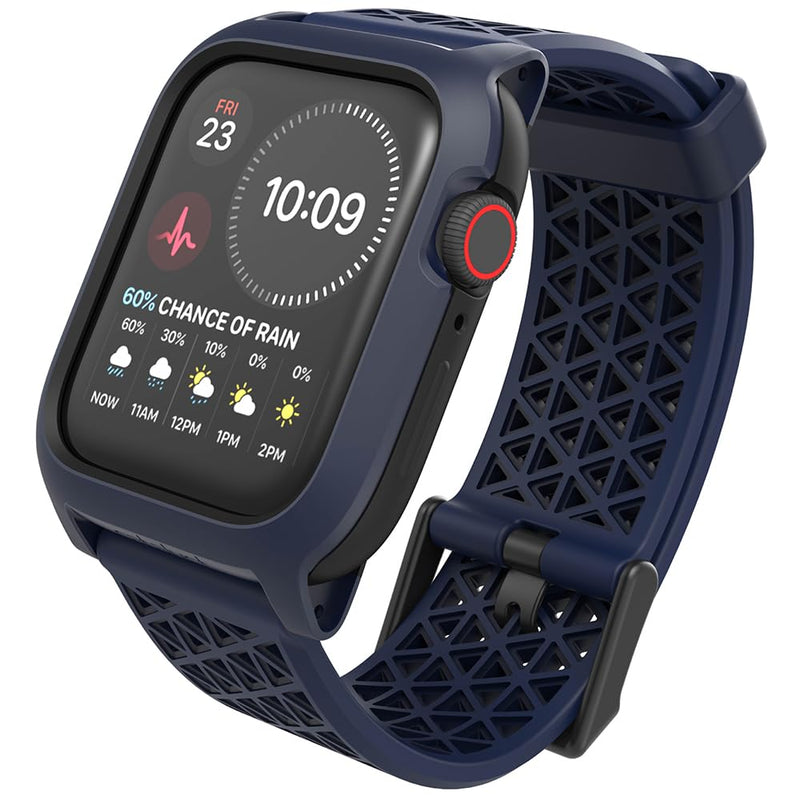 Catalyst Case- Designed for Apple Watch Series SE 2022, Series 6/5 and 4 44mm, Buckle Edition, Drop Proof 9.9ft, Sport Band, Breathable, Rugged, Free Microfiber Cloth is included - Navy Blue