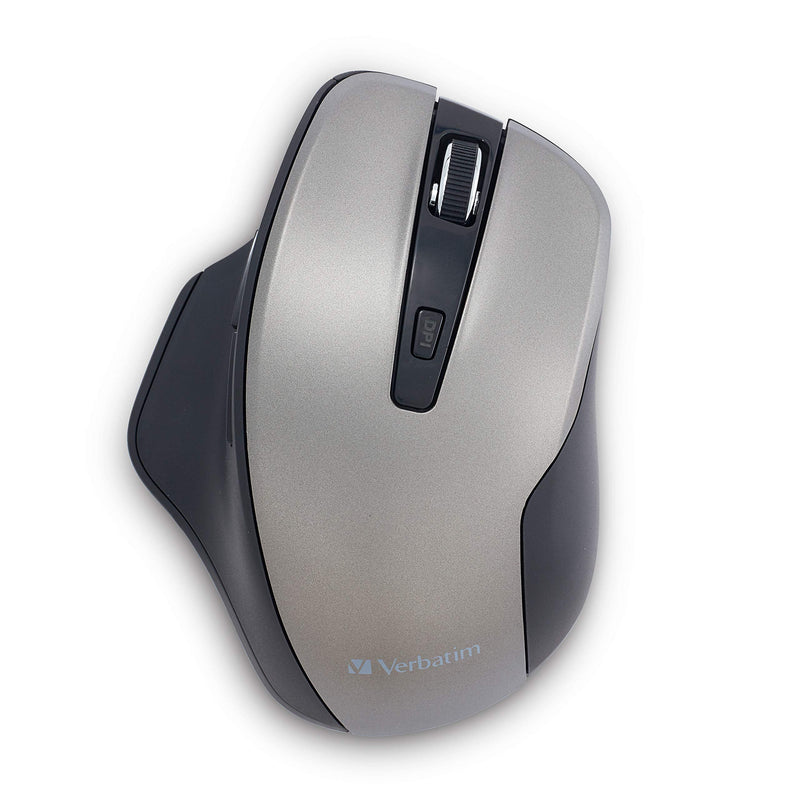 Verbatim Silent Ergonomic Wireless Blue LED Mouse - Graphite