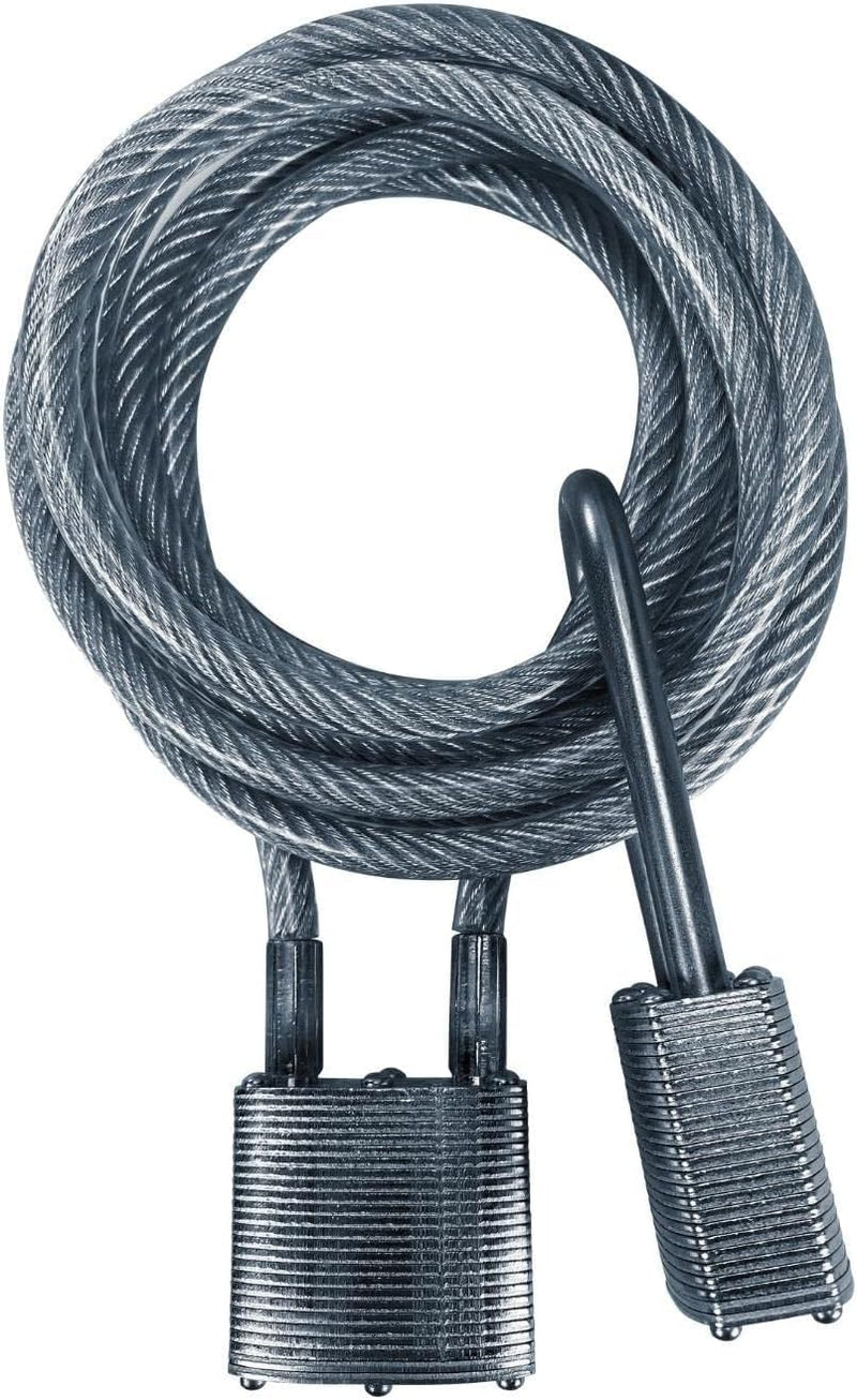 Cooler Steel Cable Commando Lock 8 ft Steel Coated Cable Lock -2 Military Grade Weatherproof Padlocks, Keyed Alike, for Coolers, Bikes, Boats, Guns and More