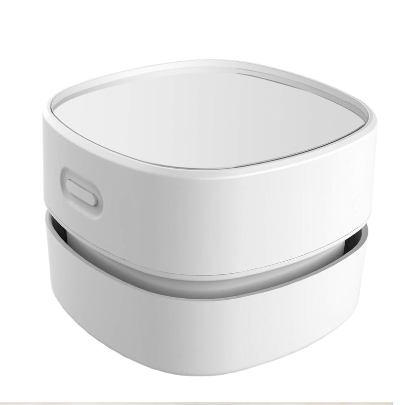 ODISTAR Desktop Vacuum Cleaner with Wireless Charger, Mini Table dust Sweeper Energy Saving,High Endurance up to 400 mins, Cordless&360º Rotatable Design for Keyboard/Home/School/Office (White) White Wireless Charger