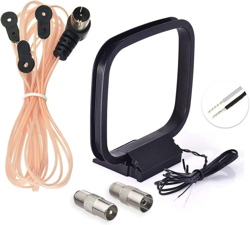 [AUSTRALIA] - FM Antenna for Indoor Stereo Receiver, Ancable Universal 75 Ohm/300 Ohm FM AM Radio Antenna Kit with Antenna Gender Converter for Table Top Radio HiFi AV Stereo Receiver Mini 