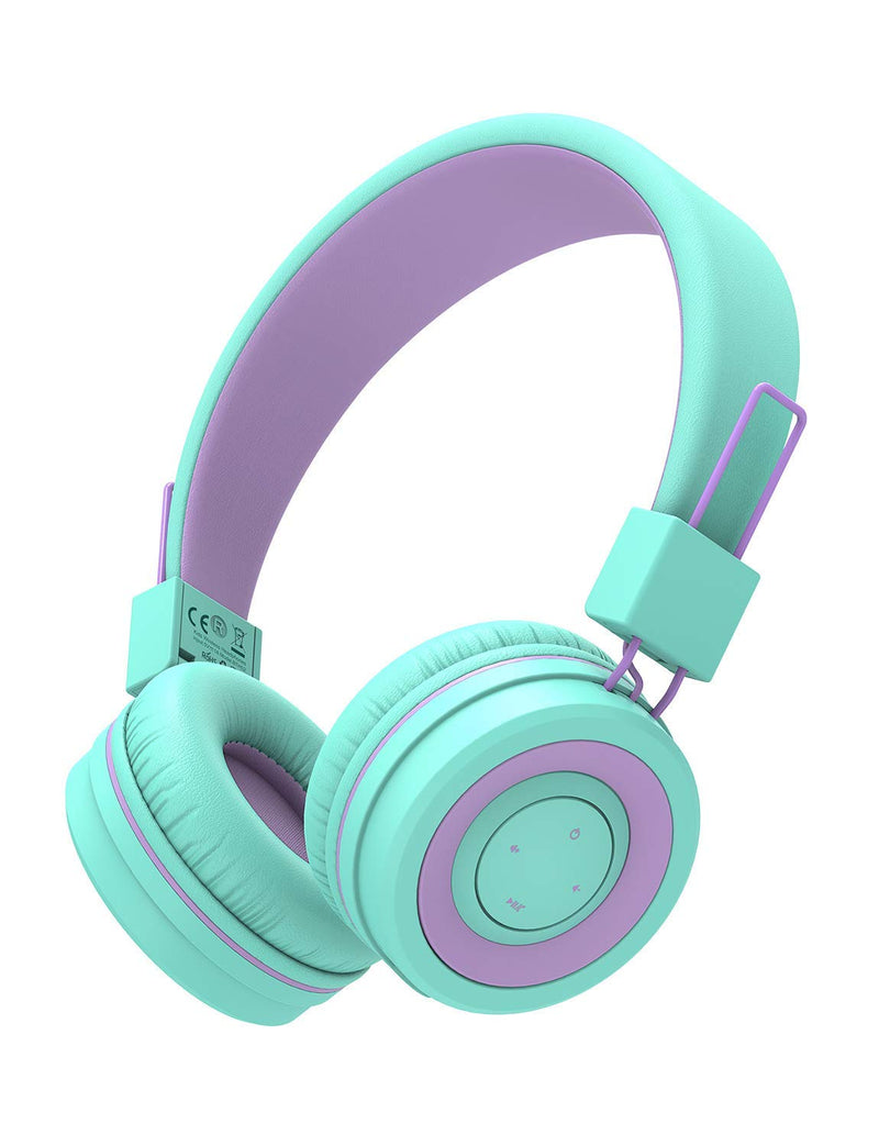 iClever Kids Bluetooth Headphones, BTH02 Kids Headphones with MIC, 22H Playtime, Bluetooth 5.0 & Stereo Sound, Foldable, Adjustable Headband, Childrens Headphones for iPad Tablet School (Green) Green small