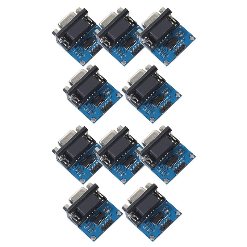 DEVMO 10pcs MAX3232 Root Module Connector Chip RS232 to TTL Female Serial Port to TTL DB9 Converter Module Board fit Equipment Upgrades Like DVD 10