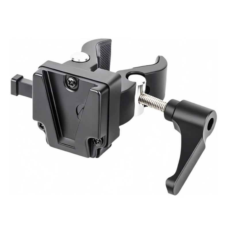 [AUSTRALIA] - V-Mount Battery Adapter with Clamp for Mounting to Lighting Stand and Support Rod 