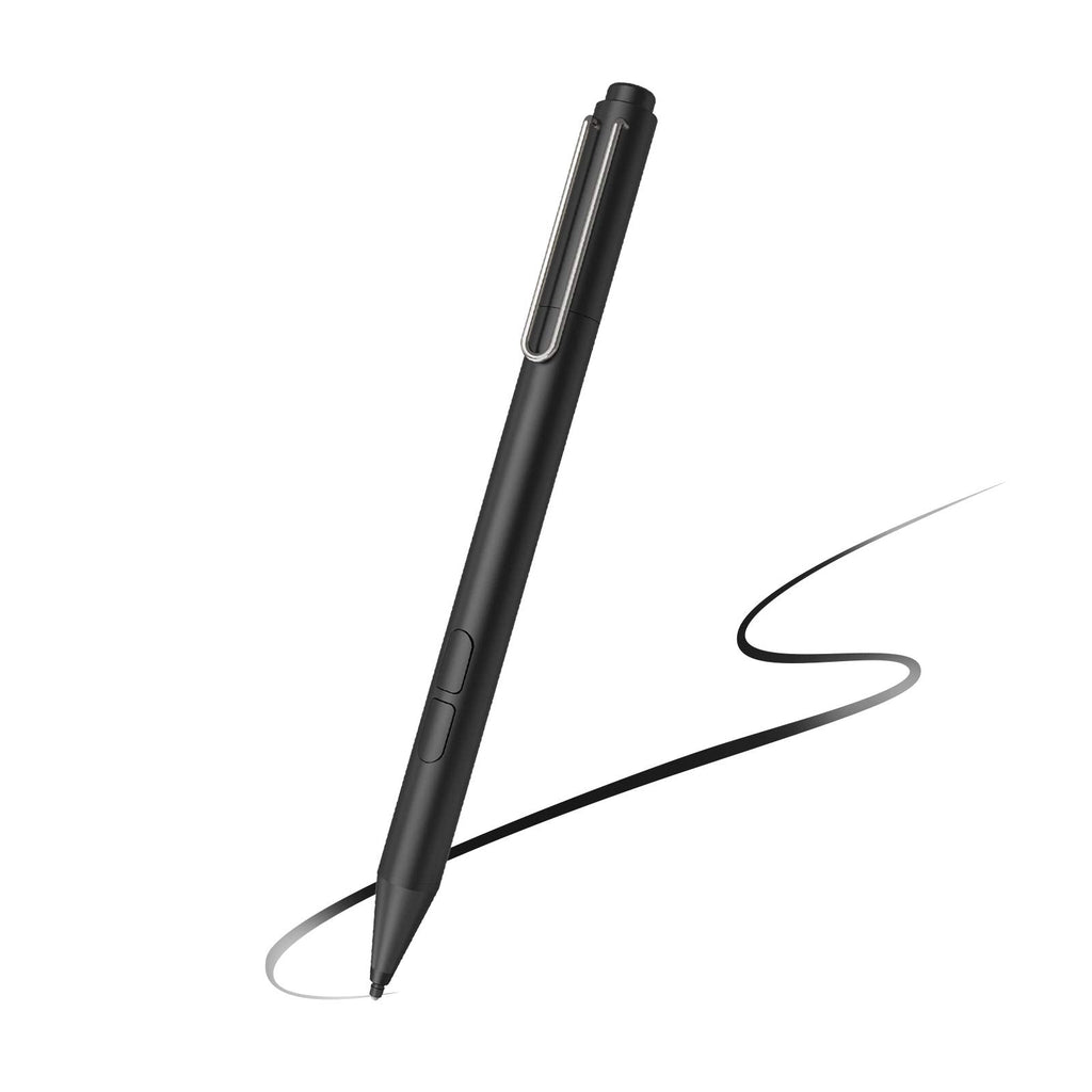 Uogic Pen for Microsoft Surface, Palm Rejection, 1024 Levels Pressure, Flex & Soft HB Nib, Compatible with Surface Pro/Studio/Book/Laptop/Go, Including 2 Spare Nibs & AAAA Battery Black