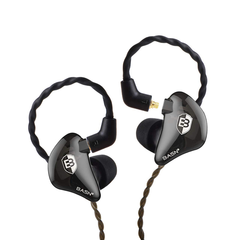 BASN Bsinger 2nd Generation in Ear Monitor Headphones for Musicians, Black | Sound Isolating Earphones with Dual Dynamic Drivers Detachable MMCX Cable