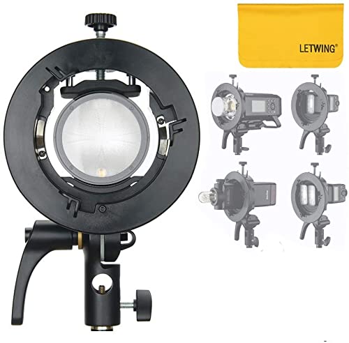 Godox S2 Speedlite Bracket S-Type Bracket Bowens Mount Flash Holder for Godox V1 AD200 Pro AD400 Pro AD200 V860II TT685 TT600 TT350, Precise Tilt Control, Integrated Umbrella Mount