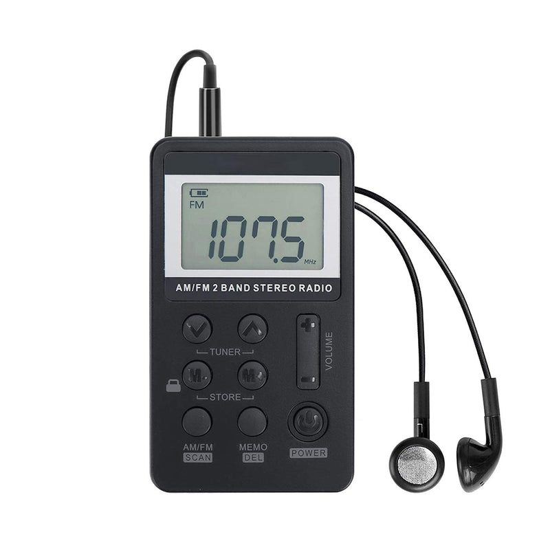 [AUSTRALIA] - Personal AM/FM Pocket Radio Portable VR-robot, Mini Digital Tuning Radio, with Rechargeable Battery, Earphone, Lock Screen for Walk/Jogging/Gym/Camping 