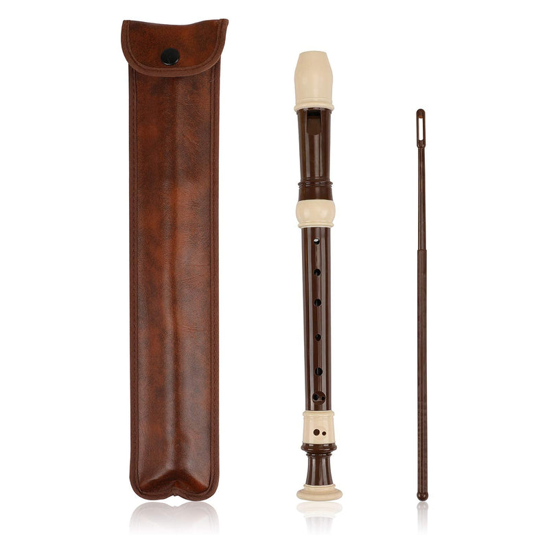 Soprano Recorder Descant Flauta Recorder 8 Hole ABS Clarinet German Style Treble flute C Key With Fingering Chart Instructions with Cleaning Rod Bag (baroque) baroque