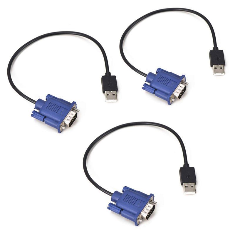 Evanlak USB-VGA Dummy Plug Headless Ghost Functionally Stable Dummy Plug Conductive Performancevga Headless RGB Display Emulator Operating System Boot and Load Resolutions up to 1080p@60Hz-3pack