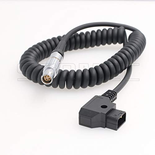 SZRMCC 1B 6 Pin Female to D-Tap Coiled Power Cable for Red Epic Weapon Scarlet MoVI Pro/XL Camera Anton Bauer Battery (Straight 6pin Coiled Cable) Straight 6pin coiled cable