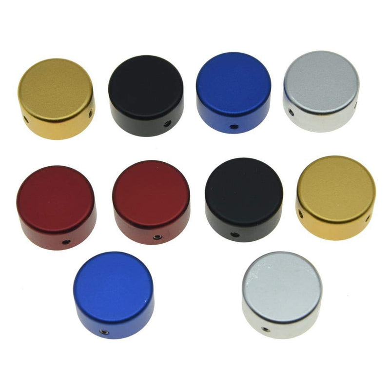 Dopro Metal Guitar Effect Pedal Footswitch Toppers Effect Foot Nail Caps Aluminium Pedal Protection Cap with Multi Colors 10-Pack Pack of 10