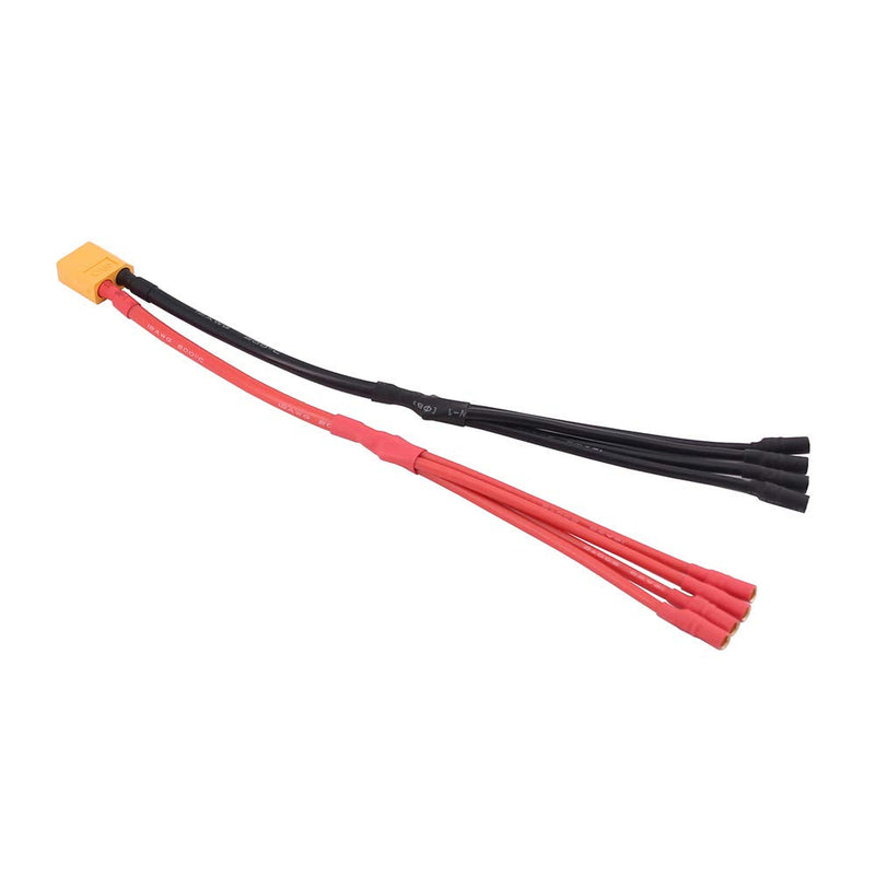 1pc XT60 Power Distribution (4pairs 3.5mm Banana Connectors) Cable in Parallel Charger Cable Extension Y Splitter(1-to-4/20cm)(C115-1)