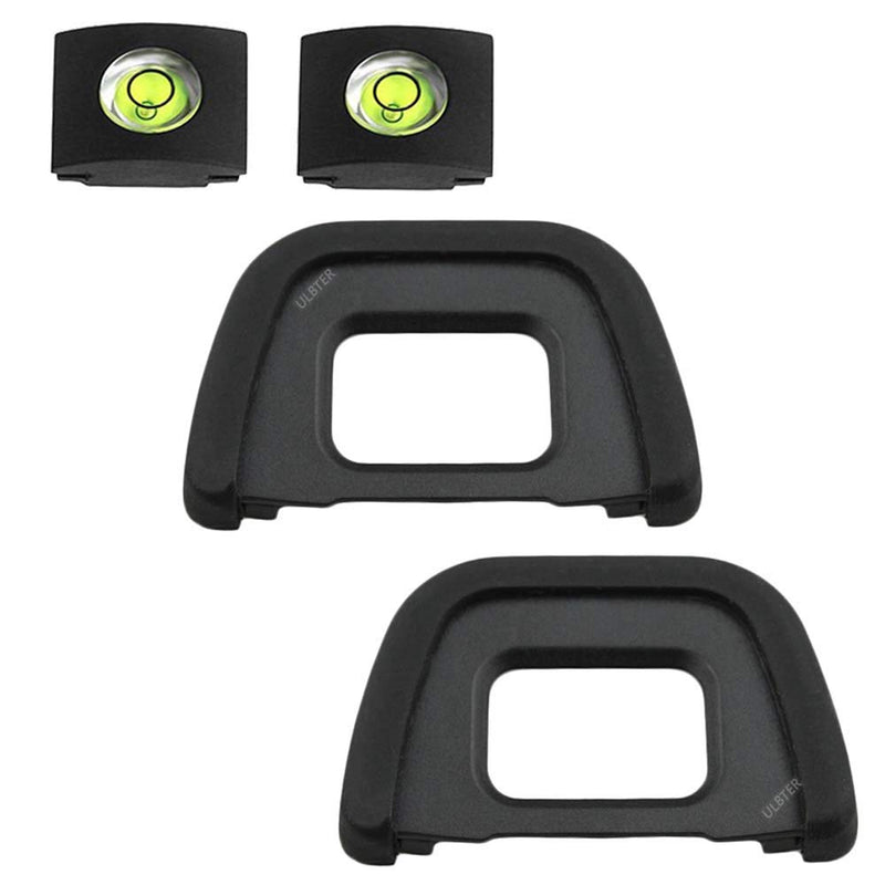 Eyepiece Eyecup Eye Cup DK-23 for Nikon D7100 D7200 D7000 D750 D610 D600 D300 D300S Camera Viewfinder, ULBTER Eyepiece Cover & Hot Shoe Cover -(2+2 Pack)
