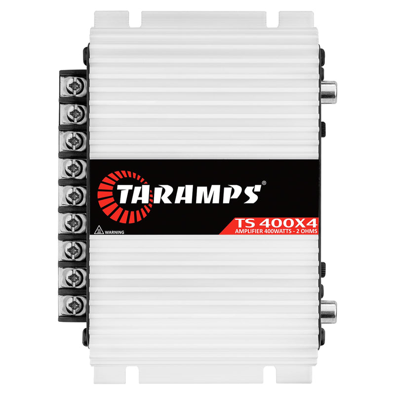 Taramps TS 400x4 400 watts RMS 4 Channels Full Range Car Audio Amplifier, 2 Bridged Channels, RCA Input Class D, Output Power, Multichannel Amplifier System, Small - TS400X4 | Bridgeable outputs, built-in HPF/LPF crossovers and RCA inputs provide flexi...