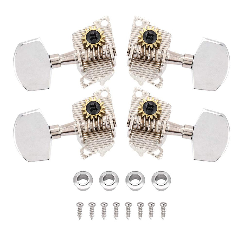 Ukulele Tuning Pegs,2L2R Silver Classical Tuning Pegs Machine Heads Ukulele DIY Parts Playing Accessories