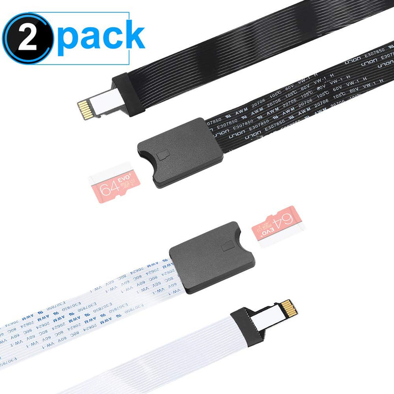 Micro SD to Micro SD (TF to TF) Card Extension Cable, Electop TF Card Reader Adapter Flexible Extender SanDisk/MicroSDHC Compatible with GPS,3D Printer,Raspberry Pi,TV,DVD,SDXC（TF to TF）