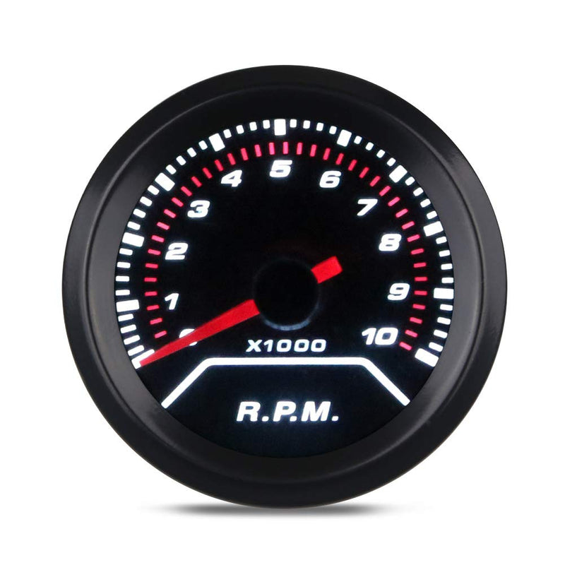 [AUSTRALIA] - WATERWICH Tachometer Tacho Gauge Meter 0-10000 RPM Gauge Meter 2inches 52mm Universal for 4 6 8 Cylinder Car SUV Vehicle Automotive 