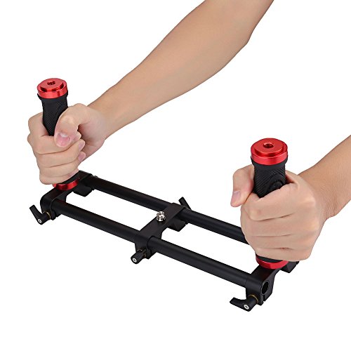 Dual Grip Handheld Stabilizer, Camera Dual Grip Extender Handle Gimbal Stabilizer Rig with 1/4'' Screws and 3/8" Screws for for Feiyu for Moza