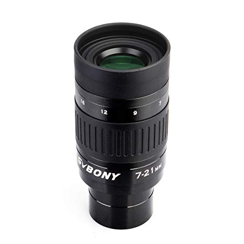 SVBONY SV135 Zoom Eyepiece, Zoom 7 to 21mm 1.25 Inch Telescope Eyepiece, Telescope Accessories for Astronomic Visual Observation (40-57°) 40-57°