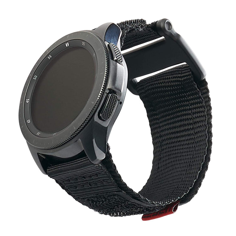 URBAN ARMOR GEAR UAG Compatible with Samsung Galaxy Watch 4 40mm & 44mm/Galaxy Watch 4 Classic 42mm & 46mm, fits most 20mm Watch Lugs, Slim Sporty Nylon Replacement Watch Strap, Active Black 42mm - Black