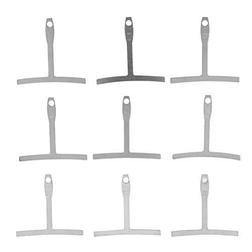9 Pcs Understring Radius Gauge, Universal Guitar Gauge for Guitar Bass Bridge Fingerboard Saddle 7.25~20 Playing Accessories