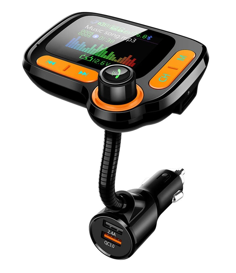 [AUSTRALIA] - TSNAM Bluetooth FM Transmitter Car Adapter,Support Wireless Handsfree Call and MP3 Music/APP Audio Play,1.8" Color Screen,3 USB Charger,3.5mm AUX Port,Compatible with iPhone,iPad,Samsung and More 
