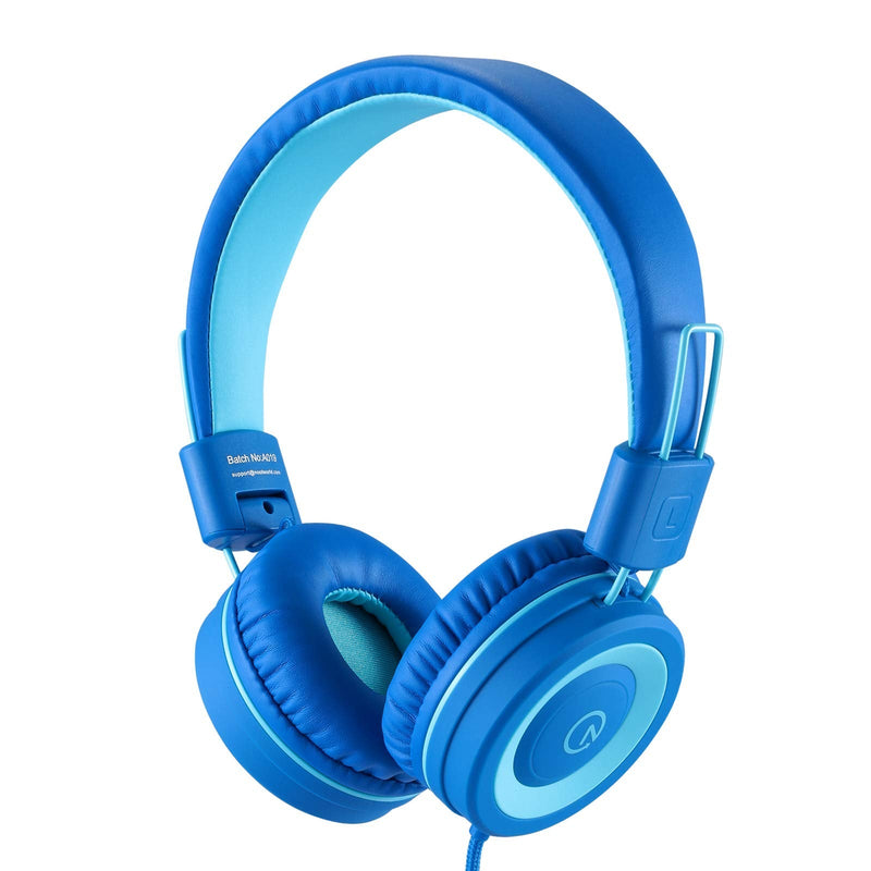 [AUSTRALIA] - noot products Kids Headphones K11 Foldable Stereo Tangle-Free 5ft Long Cord 3.5mm Jack Plug in Wired On-Ear Headset for iPad/Amazon Kindle,Fire/Boy/Girl/School/Laptop/Tablet(Skyline Blue) Skyline blue 