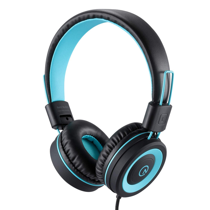 [AUSTRALIA] - noot products Kids Headphones K11 Foldable Stereo Tangle-Free 5ft Long Cord 3.5mm Jack Plug in Wired On-Ear Headset for iPad/Amazon Kindle,Fire/Boys/Girls/School/Laptop/Travel/Plane/Tablet (Black) Black 