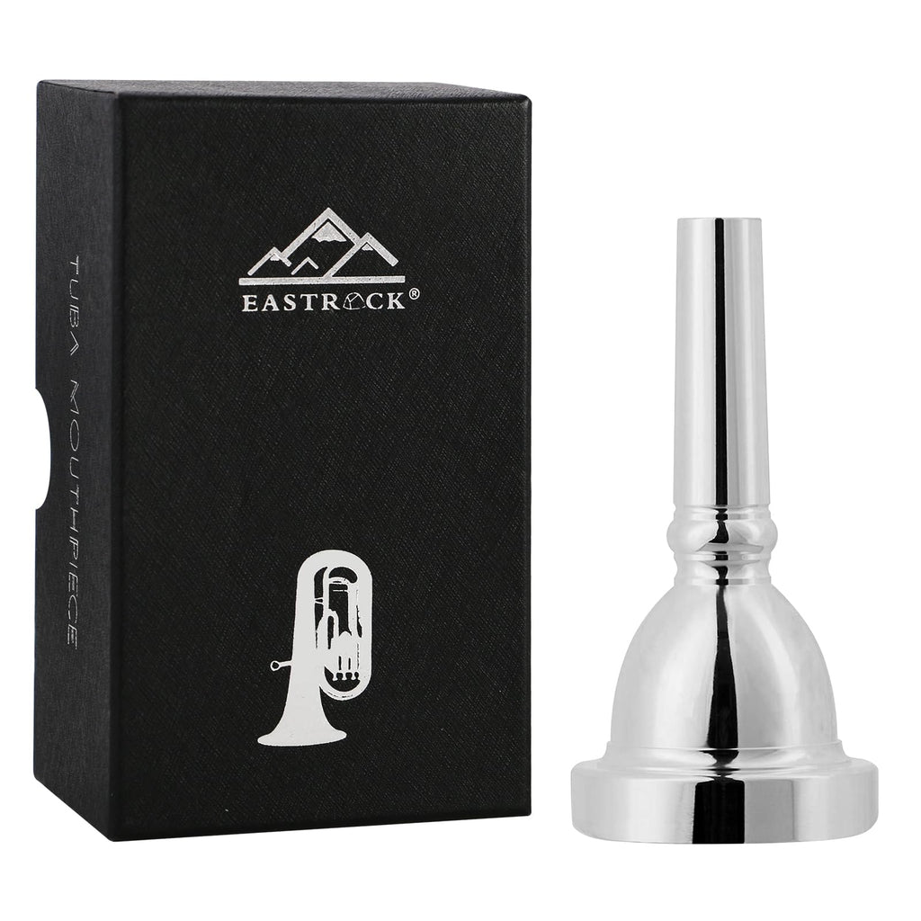 EastRock Standard Tuba Mouthpiece, Silver Plated Tuba Mouthpiece Size U, Tuba Player Replacement Tuba Parts Vacuum Packed JDTB-Standard