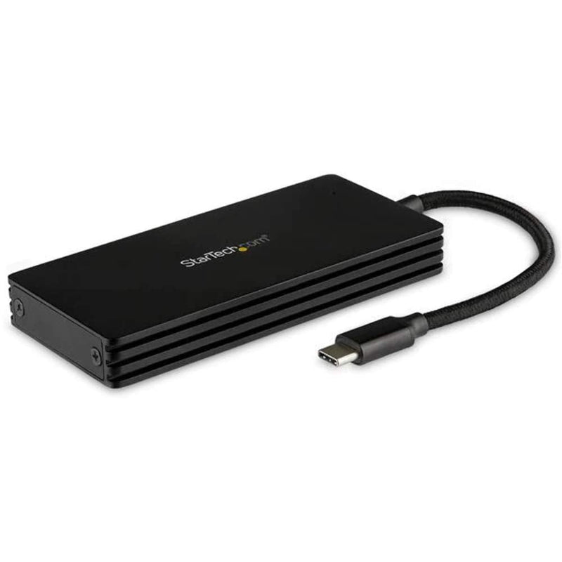 StarTech M.2 SATA SSD Enclosure, USB-C 3.1 Gen 2, Portable (SM21BMU31CI3) | External M.2 SATA NGFF, USB 3.2 Gen 2 10Gbps, Full SATA III, I/II backward, B-Key/B+M-Key, Integrated USB-C